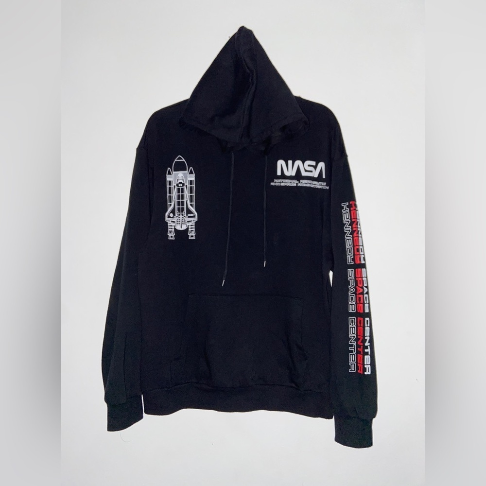 NASA Kennedy Space Center Graphic Hoodie L 1/1 Rare Find UNI Hyper Space​​